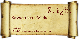 Kovacsics Éda névjegykártya